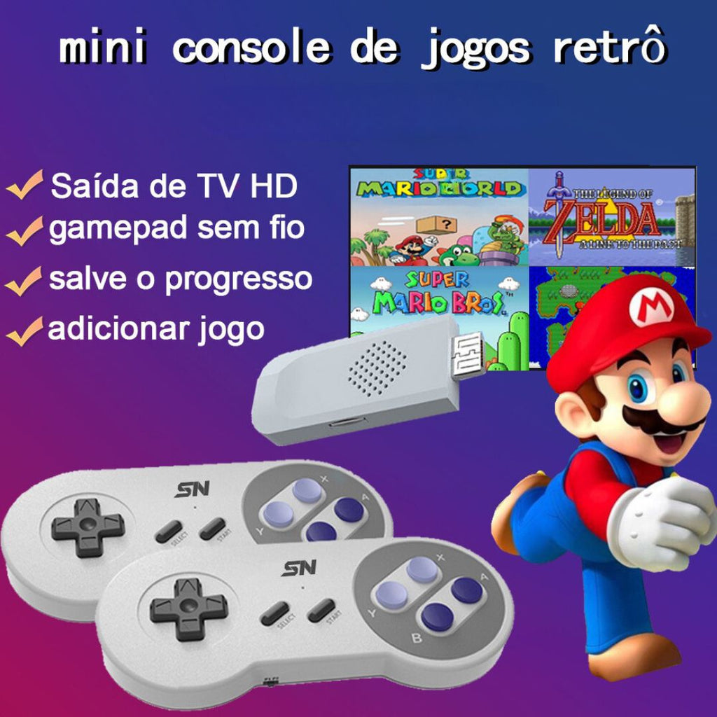 Super Nintendo Retrô Portátil + de 5500 Jogos e 2 Controles – DFR OFERTAS